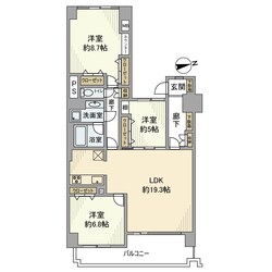 コスモ東戸塚グランパルクＡ棟の物件間取画像